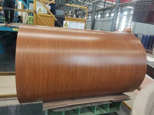Szerokość 1000 mm Drewniany wzór Powłoka Aluminiowa cewka powlekana kolorem do drzwi i okien roletowych