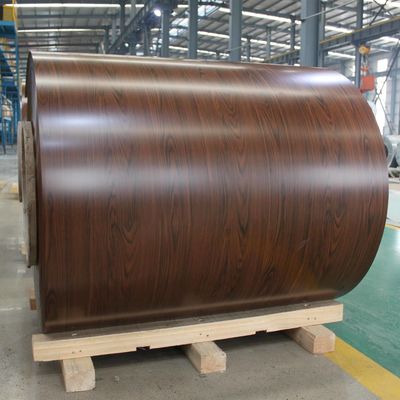 Przedmalowana kolorowo powlekana cewka aluminiowa z drewnianym wzorem do dekoracji podłogi